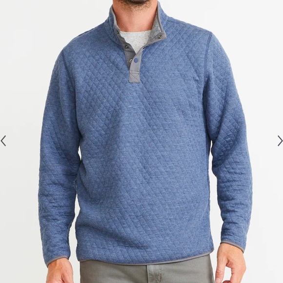 Marine Layer Corbet Pullover Reversible Blue/Gray - Picture 1 of 10